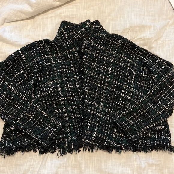 ZARA HIGHNECK TARTAN CROP TOP - Picture 2 of 3